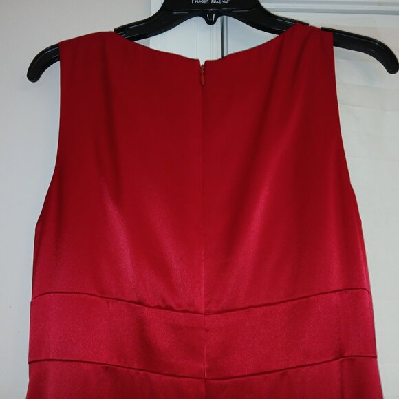 Nicole Miller Full Length Satin Formal Gown-Size 12---Valentine Red - Picture 2 of 5